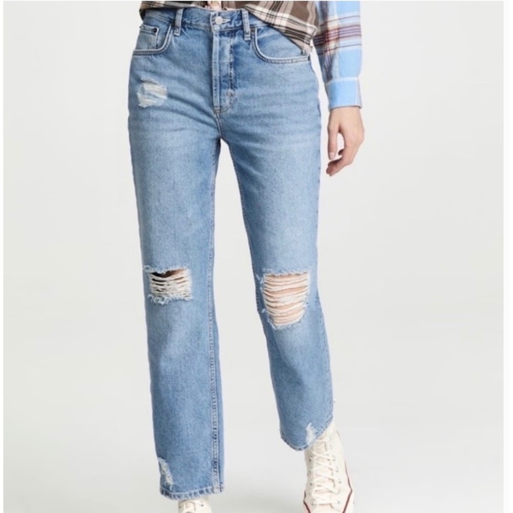 Rails The Atwater Slouchy Straight Distressed‎ Jeans Light Wash Size 25
